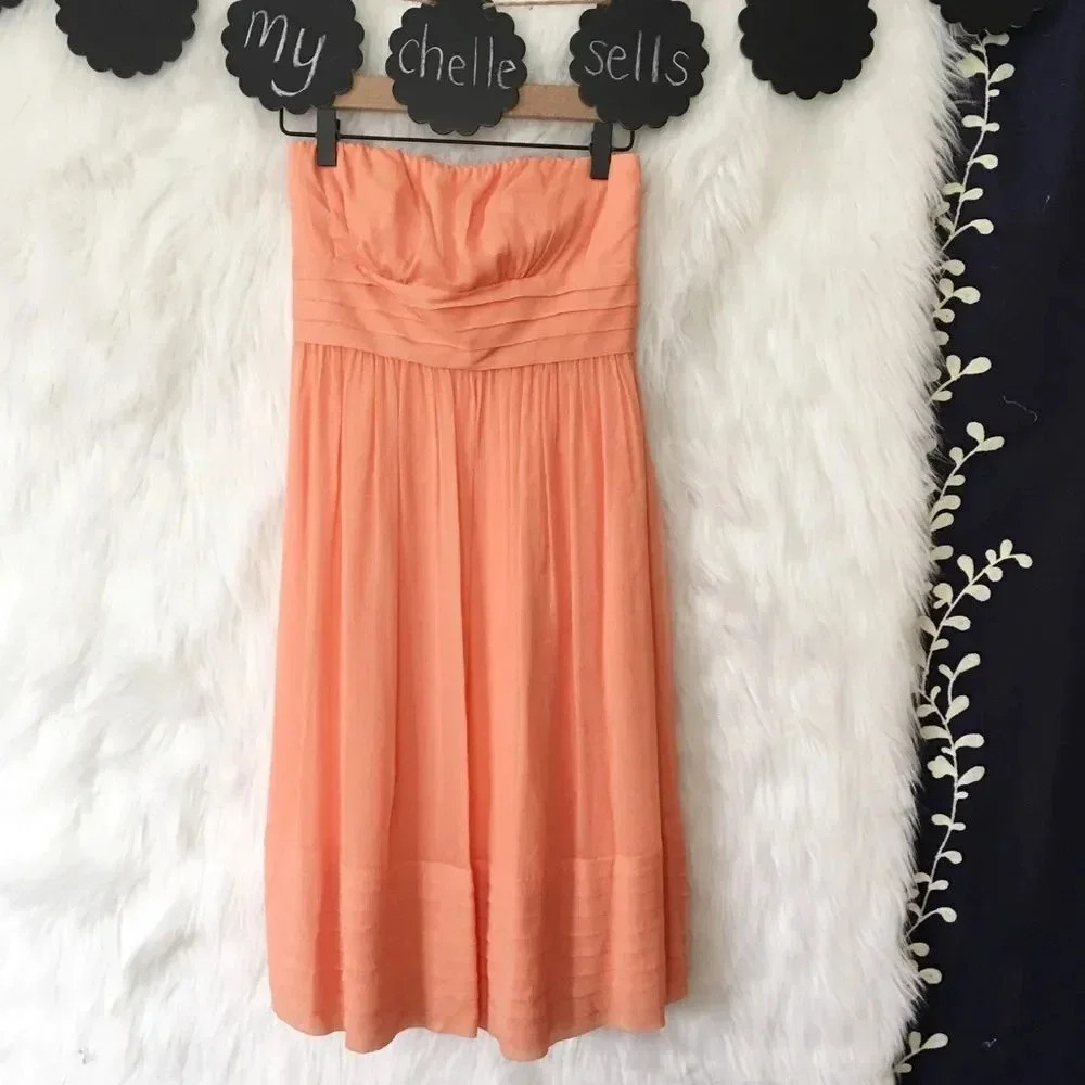 J. Crew 0P‎ Silk Chiffon Strapless Cocktail Dress